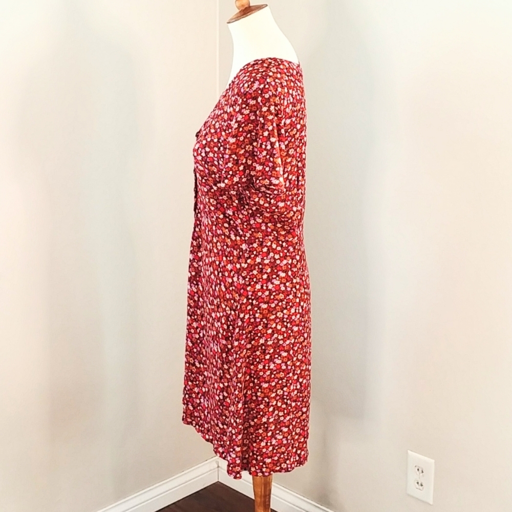 MADEWELL Button Front Mini Dress In Spring Prairie - Picture 7 of 10